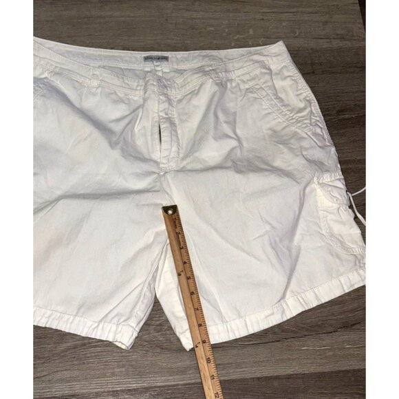 Fashion Bug Womens White Drawstring Cargo Shorts Size 22W Relaxed Fit 100% Cotto - Picture 4 of 6